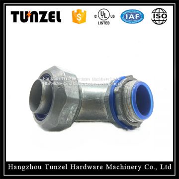 Liquid tight flexible duct 90 angle elbow liquid tight conduit connector