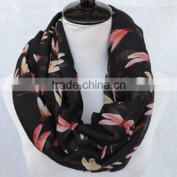 Dragonfly Print Mint Green Fashion Voile Scarf photo-5