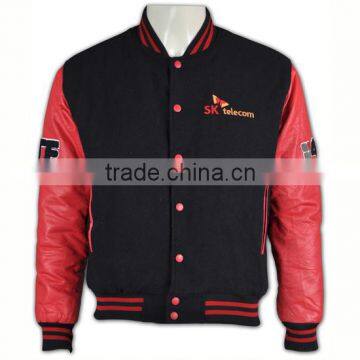 Latest Design Long Sleeve Black Cotton Baseball Jackets photo-3