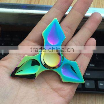 New Color Finger Gyro Rainbow Fingertips Gyro Three Leaf Colorful Metal Gyro Factory Direct Stock photo-2