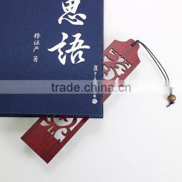 Chinoiserie Craft Flower Through Carved Wooden Bookmark photo-6