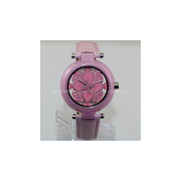 Women/ladies Ceramic Watch 2014Best Lady Flower Watches For Gift Set Girls Smart Wristwatch photo-3