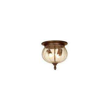 Brown Europe Outdoor Flush Mount Ceiling Lights Water Glass Incandescence Lamp IP44