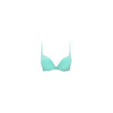 Gel Padded Underwire Seamless Bras , Green Pretty Lace Bra for Summer