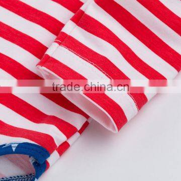 Baby Girl Long Sleeve Red White Striped Romper Outfit Clothes photo-3