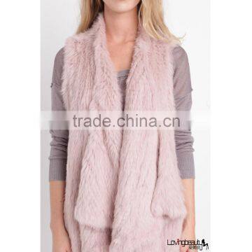 SJ014-01 Hot Sale Wholesale Fur Product/Bright Color Fur Vest Real Coat Women