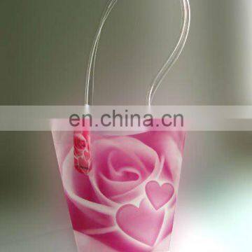 Plastic bag flower vase / Promotion Handle Bag