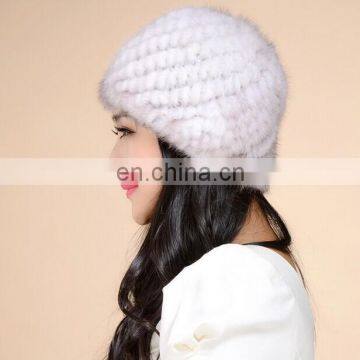 Hot selling Mink fur hat /women's knitted mink fur hat