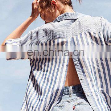 2017 Ladies Summer Fashion Casual Mixed Striped Loose Plus Size Tshirt photo-2