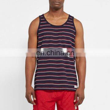 red white cotton jersey vest men stripe tank tops