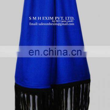 Silk Pashmina Stoles, Scarf With Sued Trims photo-2