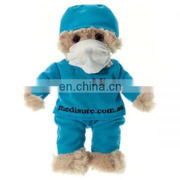 Brand LOGO Custom Plush Bear Toy With Operation Uniform Wholesale Kids Stuffed Soft Plush Doctor Teddy Bear