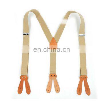 Real leather suspenders leather fitting suspenders button suspenders