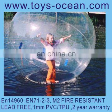 inflatable water walking ball for kids and adults/clear inflatable roller ball with EN71-2-3