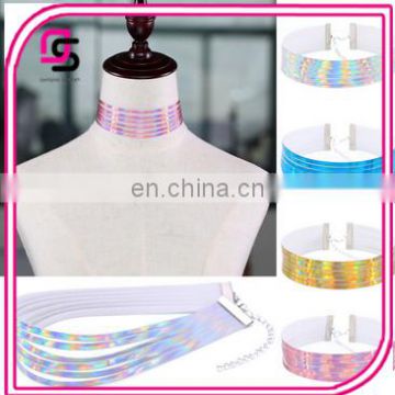 Hotselling colorful laser choker, fashion colorful shiny choker, lady laser choker