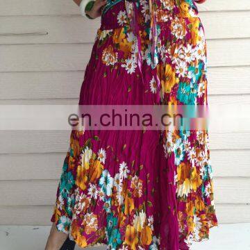 hippie clothing wholesale Long Maxi Summer Womens Floral Print Casual Skirts