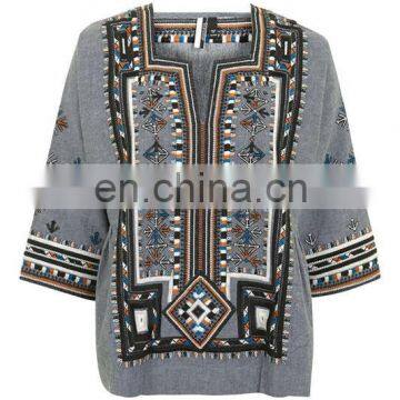 New Fashionable Patch Work Blouse Designs All Hot Sexy Women Blouse and Shirt for Ladies African Style photo-2