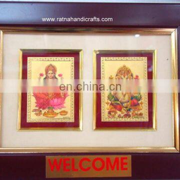 Religious Golden Frame Home Decor Gift lakshmi Ganesh