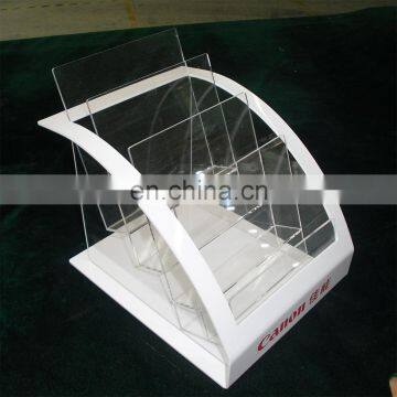 White and clear plexiglass brochure holder document display plexiglass brochure display rack