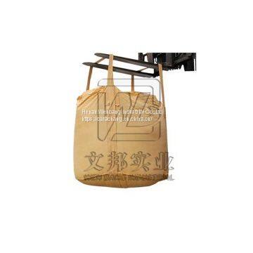 U loops, yellow color bulk bag, top skirt, flat bottom