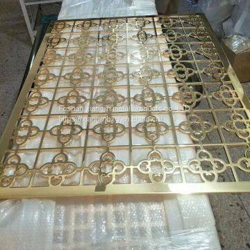 JYF0048 Interior Stainless Steel Metal Curtain Living Room Partition Design Wall Carving 304 Stainless Steel Wall Partitions photo-4