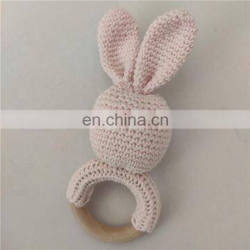 Newborn Gift Eco-friendly Crochet Hand Knitted Cotton Baby Rattle Toys photo-5