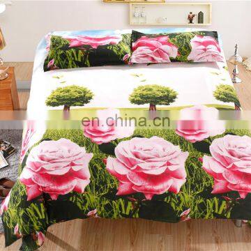 3D Bedding Set Reactive Printing 100% Polyester Pink Flowers Duvet Cover Set photo-3