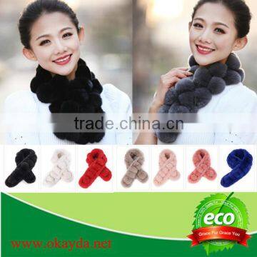 Factory Price rex rabbit skin scarf