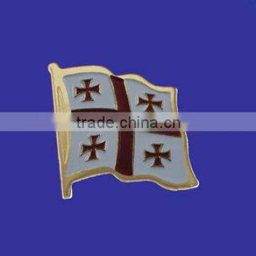 Personalized design high quality cloisonne hard enamel filled Georgia Republic World Flag Lapel Pin