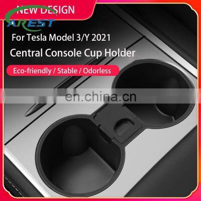 Car Cup Holder for Tesla Model 3 2021 Silicone Car Interior Accessories Slot Slip Cup Limiter for Tesla Model Y Dropshipping