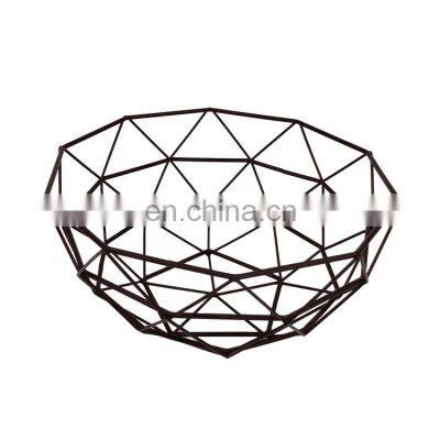 Home Modern Kitchen Basket Round Iron Wire Storage Food Organization Holder Metal Fruit Mesh Basket photo-5