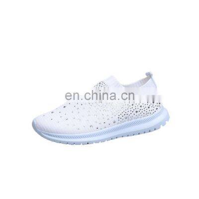 Women's Fashion Sneakers Casual Ladies Ankle Shoes Flat Loafers Crystal Fashion Bling Women Sneakers 2019 Casual Ladies Slip On photo-4