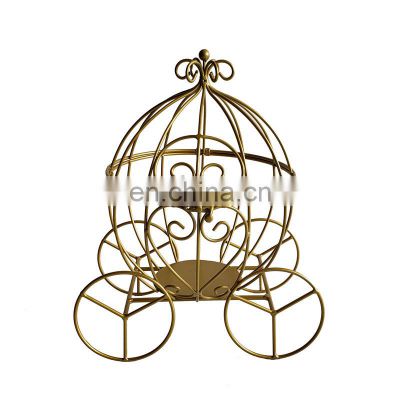 2021 Pumpkin Gold Power Coating Candle Holder Metal Candlestick Holder stand for home decor