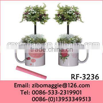 2016 Popular U Shape White Promotional Porcelain Flower Pots for Sale with Wholesale Price