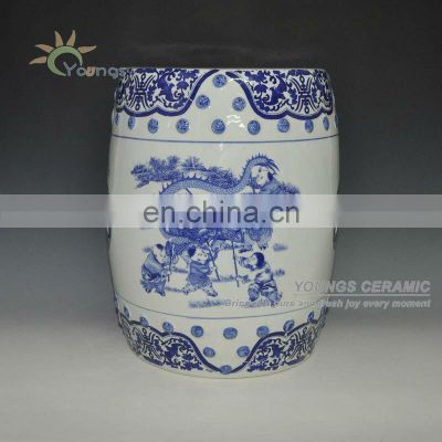 Cheap Antique Chinese Blue and White Porcelain Garden Furniture Stool