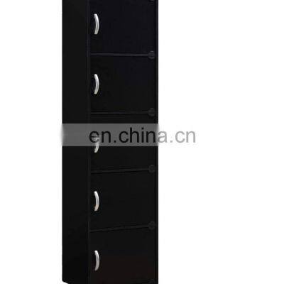 5-Shelf Bookcase Cabinet Black