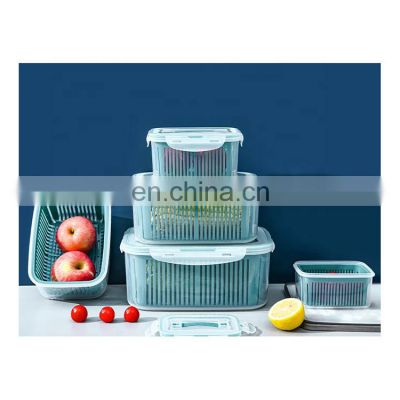 Refrigerator Organizer with Lids Fridge Saver Food Storage Containers kitchen drain basket