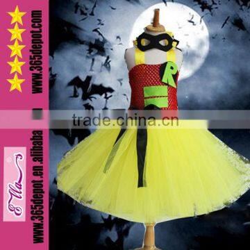 Kids Costume Summer Dress With Black Face Mask Halloween Costume