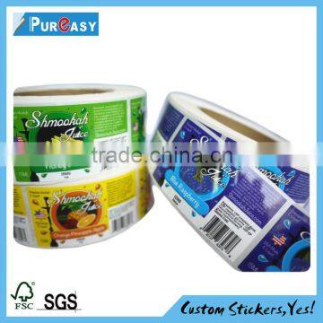 Custom full colors printed adhesive label sticker polyester