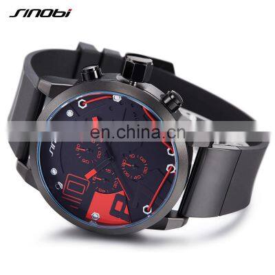 SINOBI 9728 Men's Fashion&Casual Watches Quartz Movement Silicone Band Sport For Men Watch photo-5