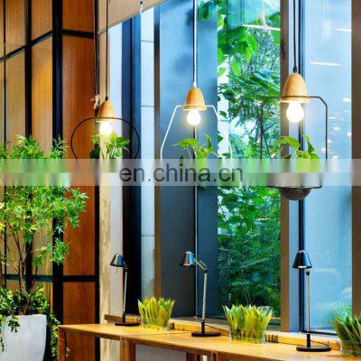Indoor Decoration Pendant Lamp Black White Vintage Simple Nordic Chandelier Small Fresh Green Plant Pendant Light photo-2