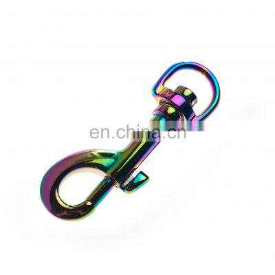 Wholesale 2021 Newest Rainbow Color Metal Keychain Custom Snap Hook Buckle Pet Buckle Carabiner Hook photo-5