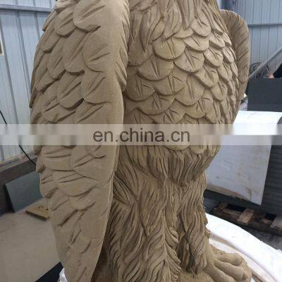 Factory Supply Large Statue Sandstone Animal Eagle Figurines Stone Carvings and Sculptures photo-4