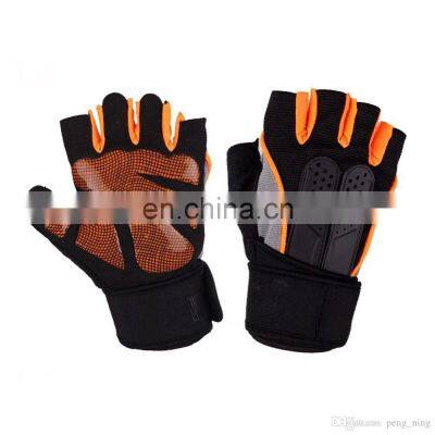 Anti Slip Breathable Sports Workout Fitness Training Weight Lifting Gym Gloves With Wrist Wraps Pink Black Unisex Rubber photo-5