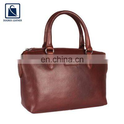 Anthracite Fitting Stylish Look Women Genuine Leather Handbag From Reputed Exporter