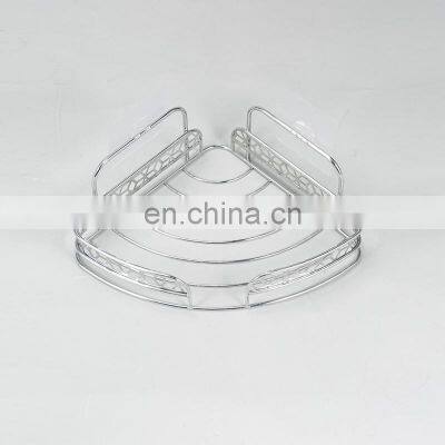 Hot Sales Adhesive Corner Shower Caddy Iron Wire Rack Bathroom Corner Shelf photo-4