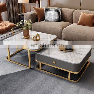 Luxury coffee tables living room mdf marble coffee table living room furniture modern glass coffee table salon furniture