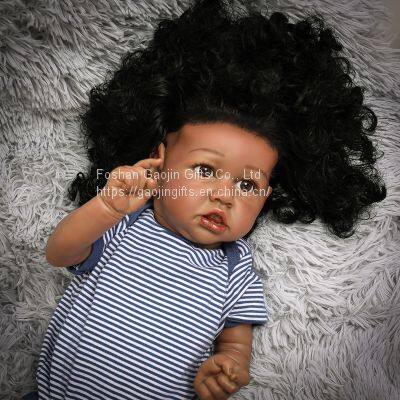 22-inch Black Skin Tone Doll Saskia Cute Baby Cross-border E-commerce Foreign Trade Sources a Piece of Hair photo-3