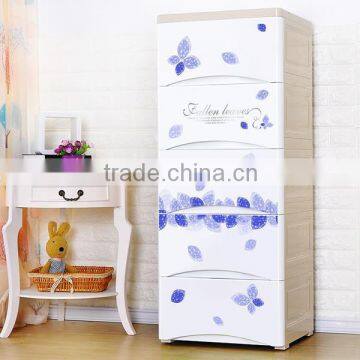 simple design 3-tier PP plastic stackable wardrobe