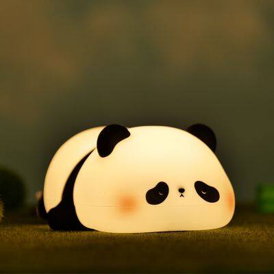 EGOGO Cute Gift portable USB Rechargeable Touch Sensor Cartoon Light Silicone Animal Panda LED Night Light for Kids